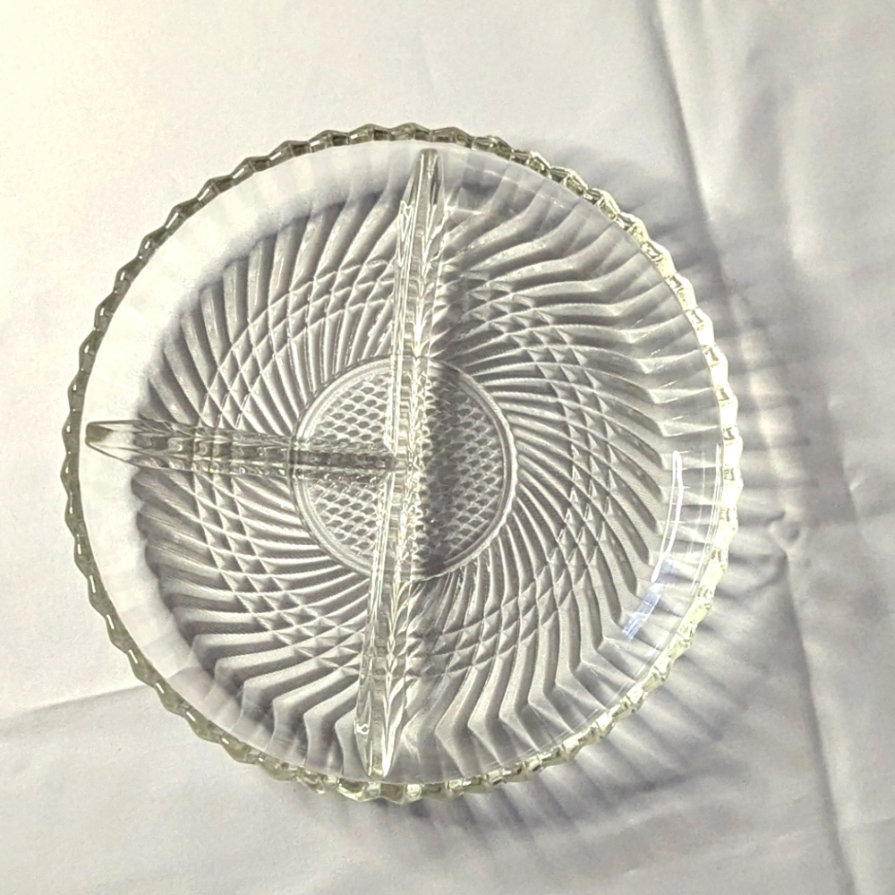 3 for $30 Vintage Indiana Glass, DIVIDED SERVING DISH,  1960's